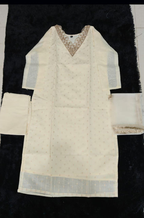 New Beautiful CHANDERI SILKSILK BLEND kurti