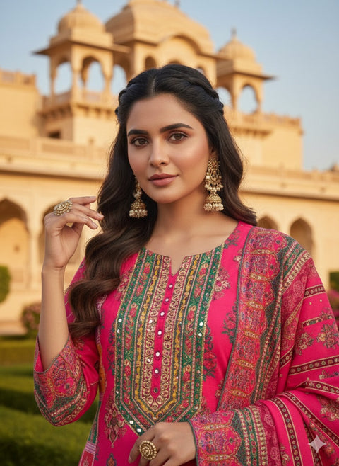 New Premium DIYA PINK  READYMADE Suit
