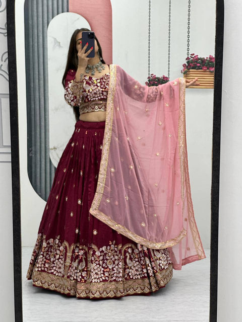 New Heavy Embroidery Thread & Sequence Work  Lehenga Choli