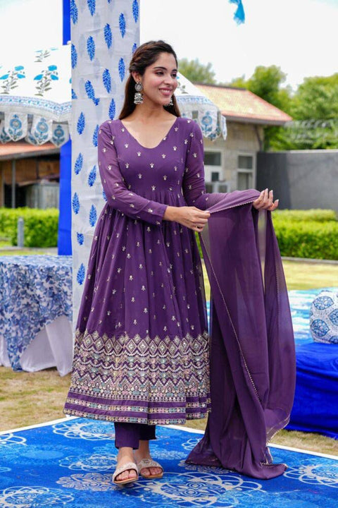 New Designer Party Gown & Dupatta Set
