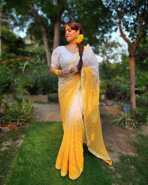 New Premium Beautiful Embroidery Work Saree
