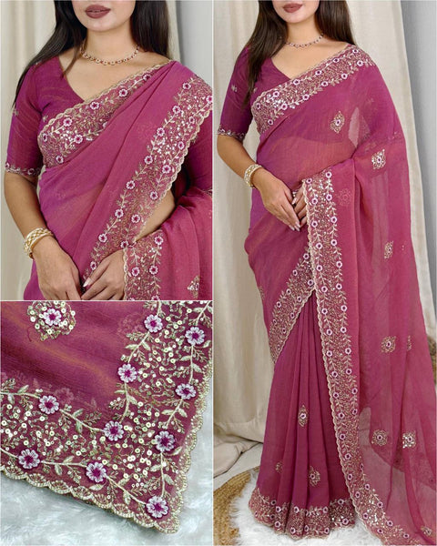 New pure, radiance with this breathtaking designer saree