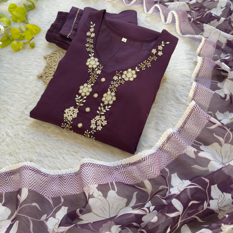 New Designers Kurti Pent Dupatta 3 pic Set