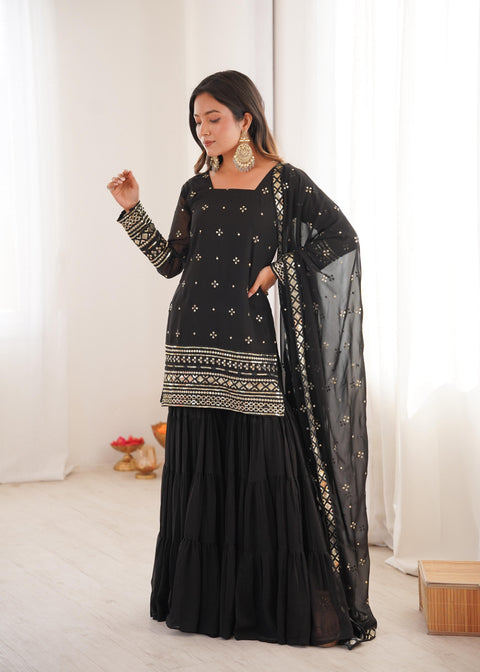 New Beautiful Pure Heavy Georgette With Embroidery Sequence Work dress