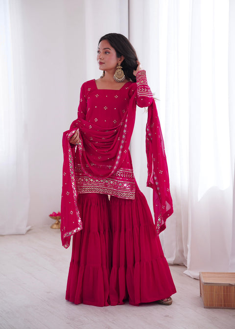 New Premium Pure Heavy Georgette With Embroidery Sequence Work Dress