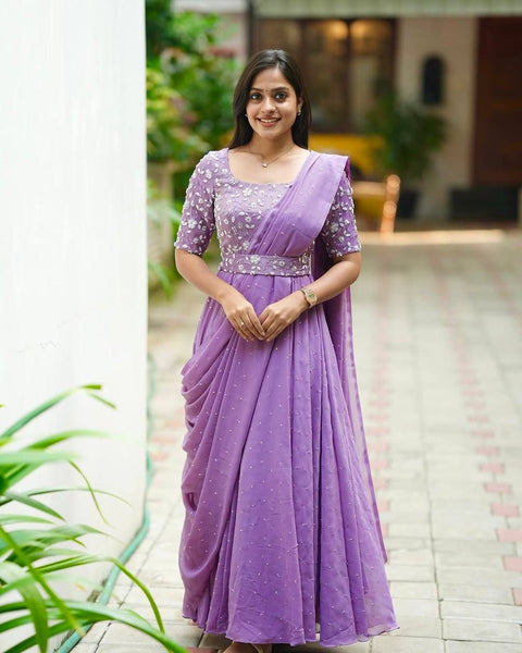 NEWLY LAUNCHED GOWN WITH ATTACHED DUPATTA & BELT