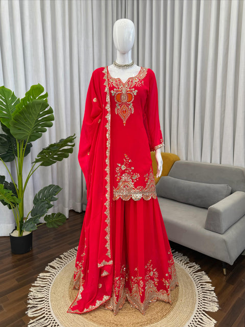 New Beautiful Elegant Ethnic WearDesigner Sharara Set