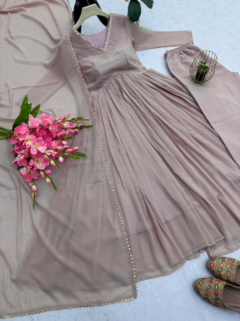 NEW Launching  Designer Party Wear Heavy Faux Georgette Dress