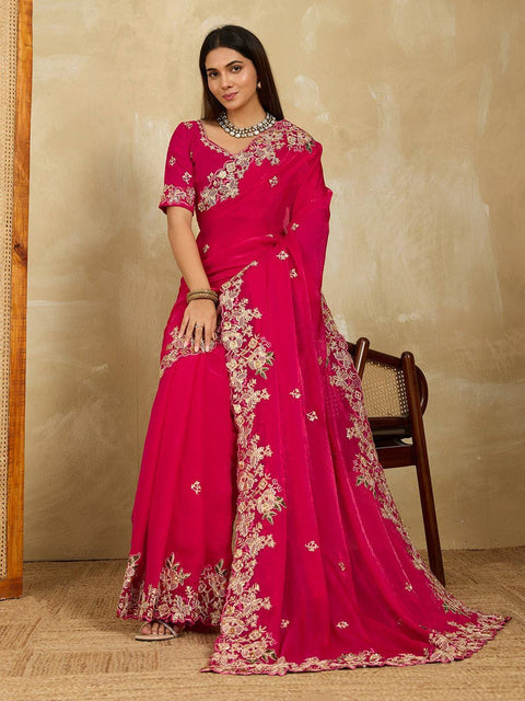 New Launch Party Wear Soft Fendy Chiffon Saree