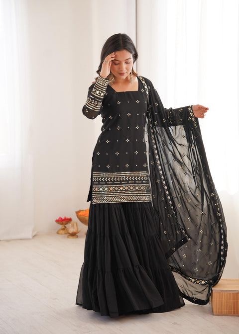 New Beautiful Pure Heavy Georgette With Embroidery Sequence Work dress