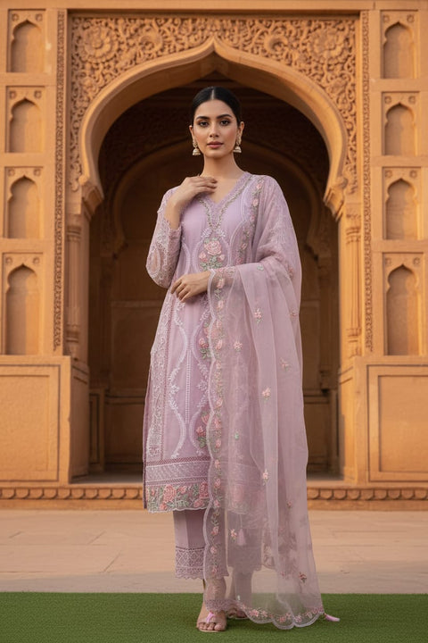 New Premium Heavy Organza With Sequence Embroidery Work And Diamonds Work Dress