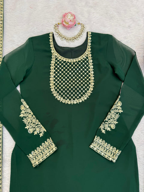 New Premium Soft Micro Cotton Foux Gorgette 3-piece set