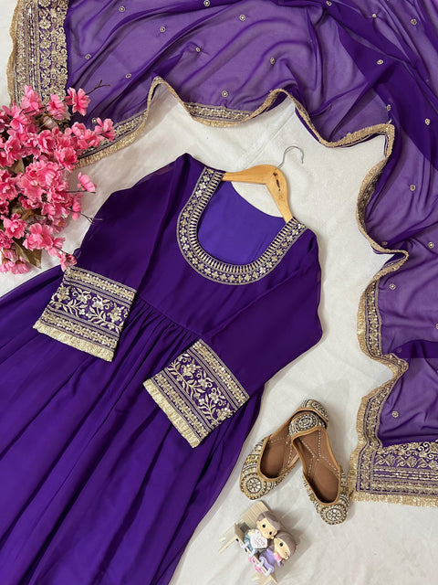 NEWLY LAUNCHED DESIGNER ANARKALI GOWN WITH ELEGANT DUPATTA