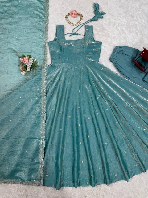 New Premium Micro thread  with sequence Fandy Silk Dress