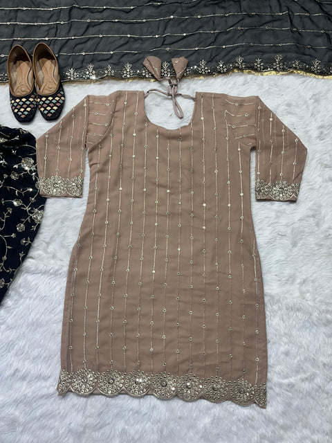 New Designer Party Wear Look Top ,Dhoti Salwar and Dupatta