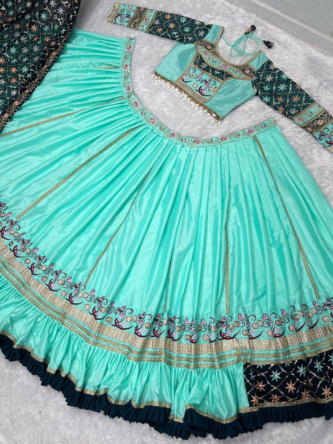 New NAVRATRI SPECIALHEAVY EMBROIDERED SEQUENCE WORK lehenga