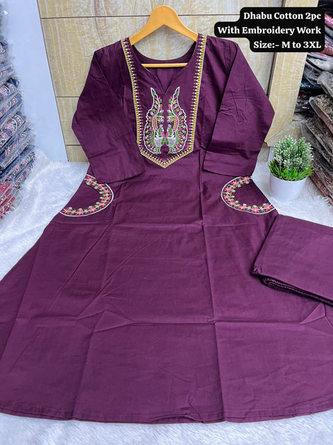 New Launch Line Kurti with Plazzo Line pure Cotton 2pc