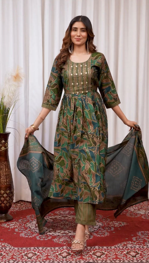 New premium Multi Embroidery Thread With Hand Work SalwarSuit