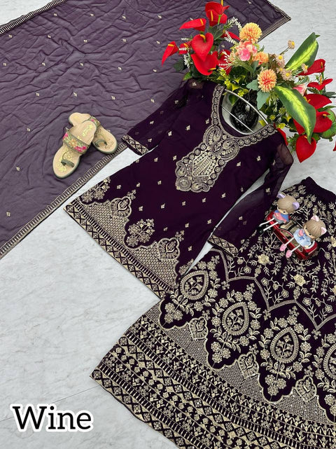 New Designer Party Wear Top Plazzo & Dupatta Set