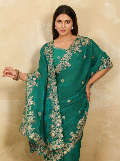 New Launch Party Wear Soft Fendy Chiffon Saree