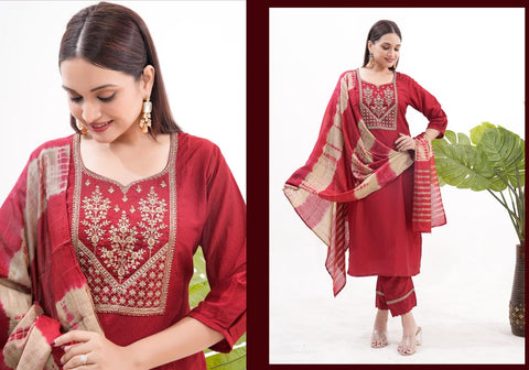 New Premium Vertical Silk Heavy sequence embroidery Full stiched Dress