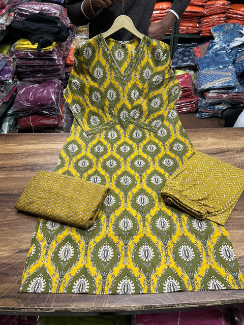 New Pure fine Cotton fabric hand  Work Kurti with Pant with cotton Kurti  Pant