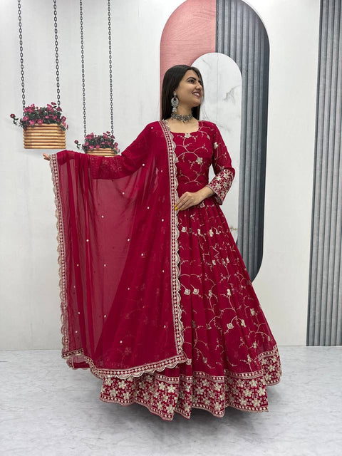 New Launching Partywear Gown & Dupatta Set