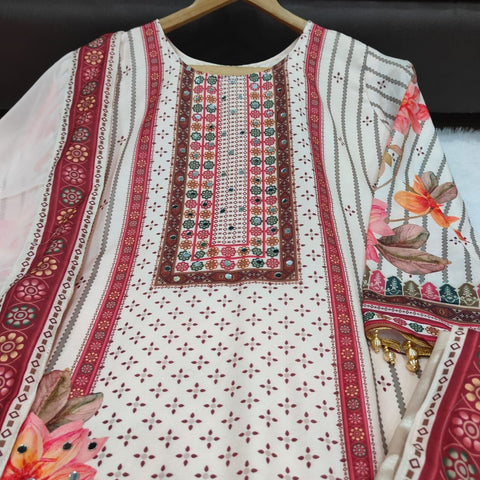New Original Mirror Work Exquisite Muslin Pakistani Suit