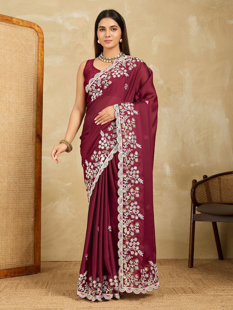New Beautiful Maharani   Party Wear Soft Rangoli  Silk Saree