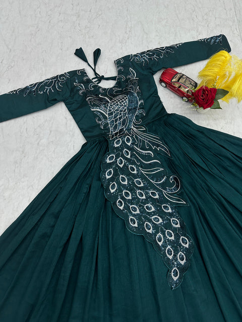 New Heavy Embrodery Sequence Work  Embroidered Gown