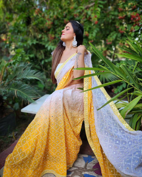 New Premium Beautiful Embroidery Work Saree