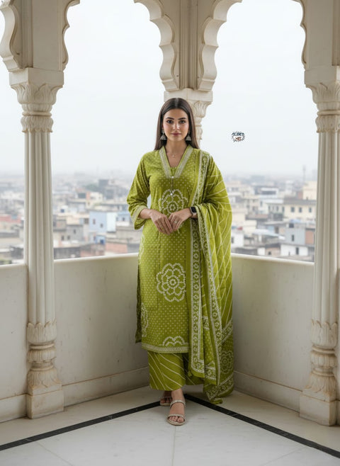 NEW ARRIVAL EXCLUSIVE FASTIVAL COTTON KURTI SET