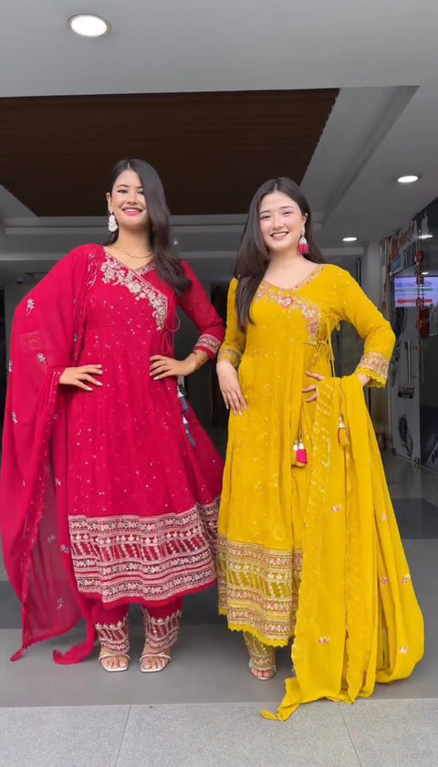 New FESTIVAL SPECIAL EMBROIDERED GOWN WITH DUPATTA & PENT3 PIECE EMBROIDERED GOWN
