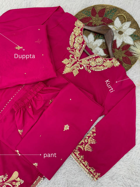 New premium PRESENTING 3 PIECE STYLISH KURTI, PLAZAA AND DUPATTA