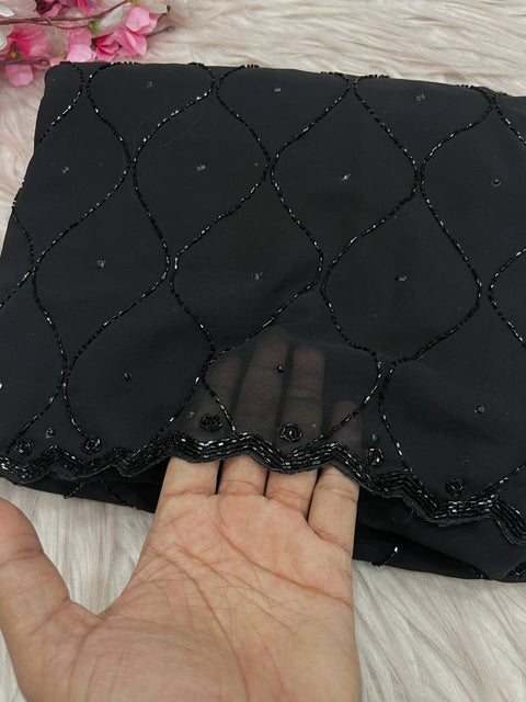 New Premium Fox Gorggte Saree With Beautiful Khatli Cut Dana Handwork Saree