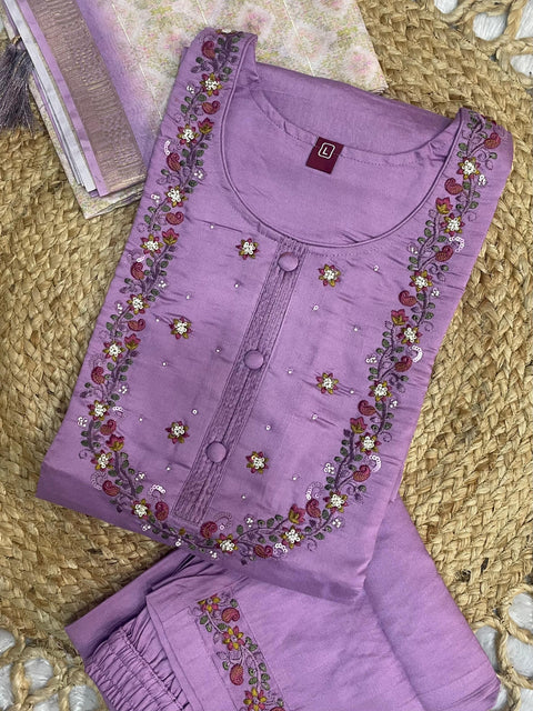 New Multi Embroidery Thread With Hand Work Kurti