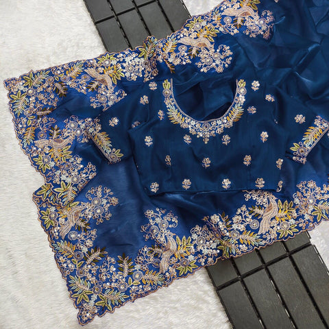 NEW ZIMMY CHU DESIGNER HEAVY EMBRODERY WORK SAREE