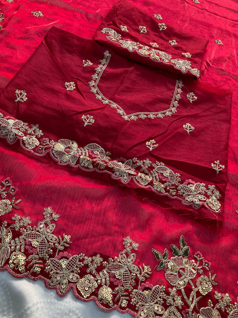 New Launch Party Wear Soft Fendy Chiffon Saree