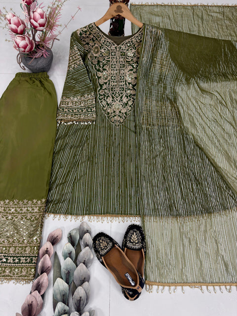 NEW DESIGNER EID SPECIAL HEAVY EMBROIDERY SEQUENCE FANCY PATCH WORK WITH PLAZZO SET