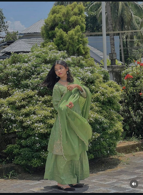 New Cinon SilkLook DesignReddy To WearKediya&Sarara&dupatta