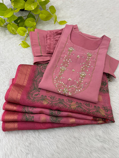 New Designers Kurti Pent Dupatta 3 pic Set