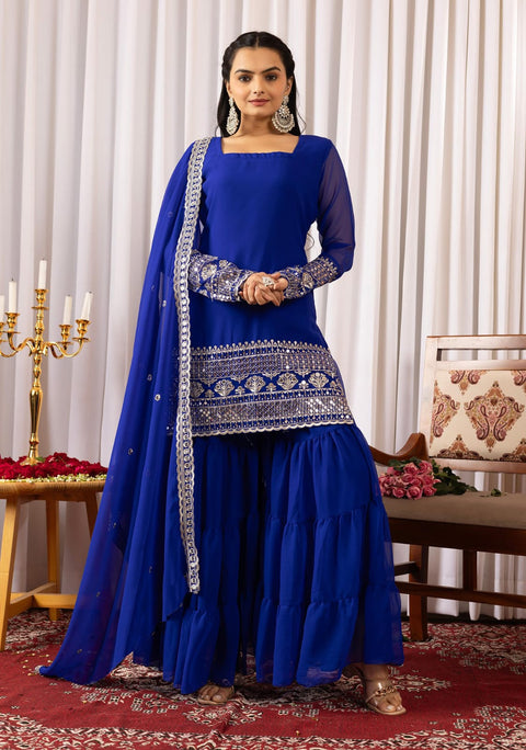 New Premium Georgette Women’s Kurta sharara Dupatta Set