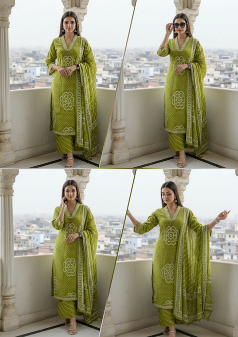 NEW ARRIVAL EXCLUSIVE FASTIVAL COTTON KURTI SET
