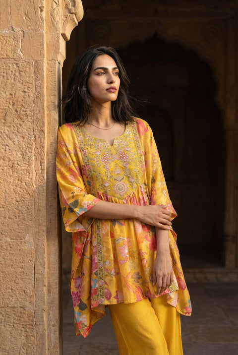 New Premium Designer Heavy Crepe kaftan Palazzo Set