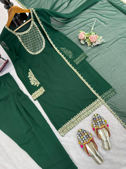New Premium Soft Micro Cotton Foux Gorgette 3-piece set
