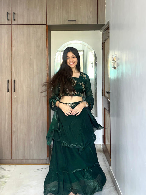 New Beautiful Heavy quality Frenddy Fabric designer festive wear Lehenga