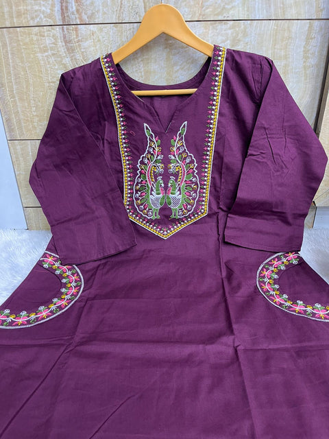 New Launch Line Kurti with Plazzo Line pure Cotton 2pc