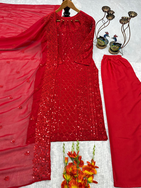 NEW DeSIGNER PARTY WEAR TOP AND PANT. WITH FANCY DUPPATA