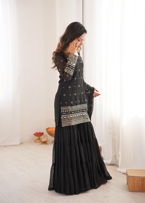 New Beautiful Pure Heavy Georgette With Embroidery Sequence Work dress