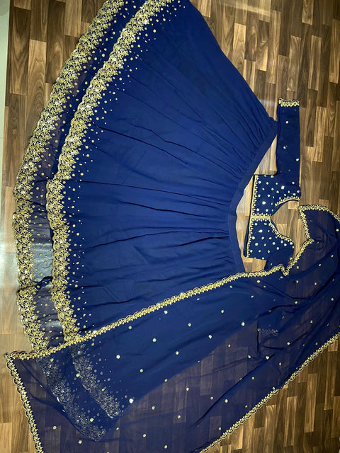 New Premium Premium  Georgette Embellished With Beautiful Embroidery lehenga